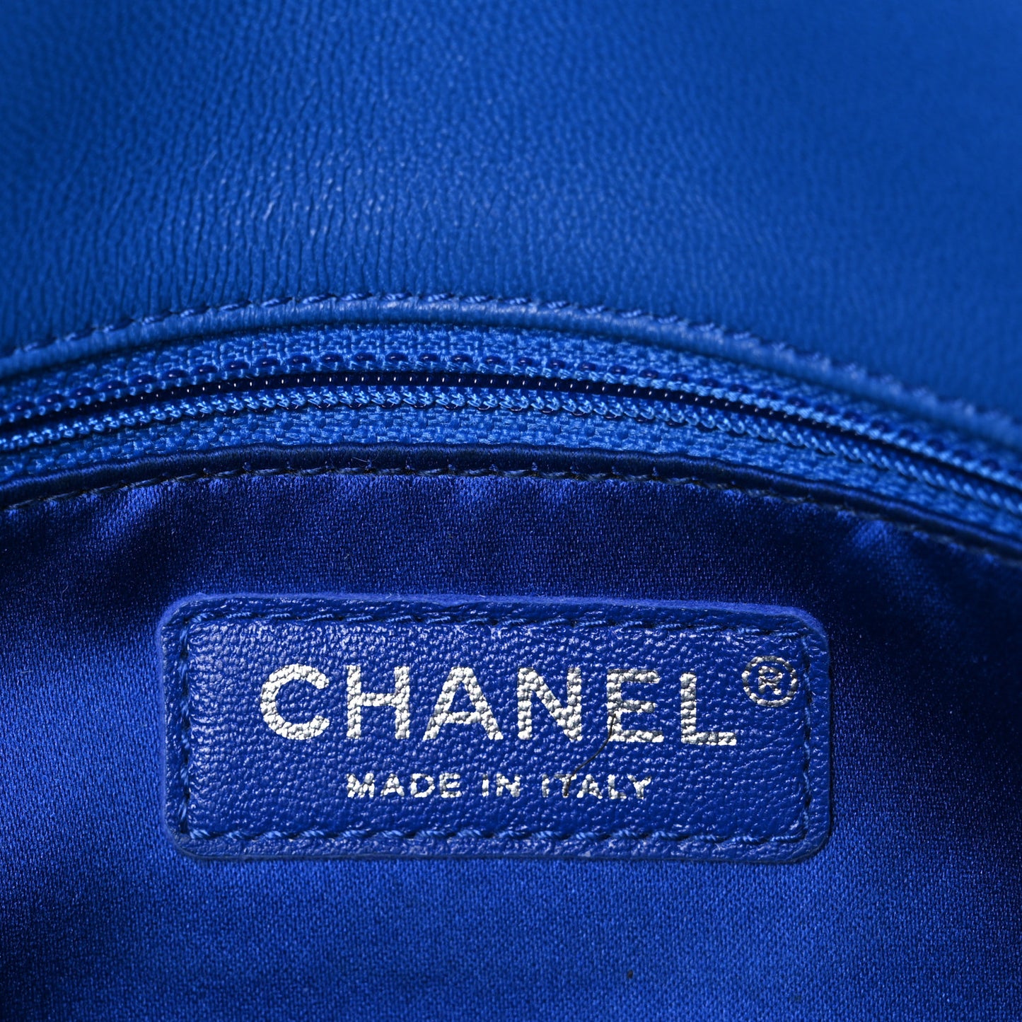 Lambskin Quilted Medium CC Crossing Flap Blue