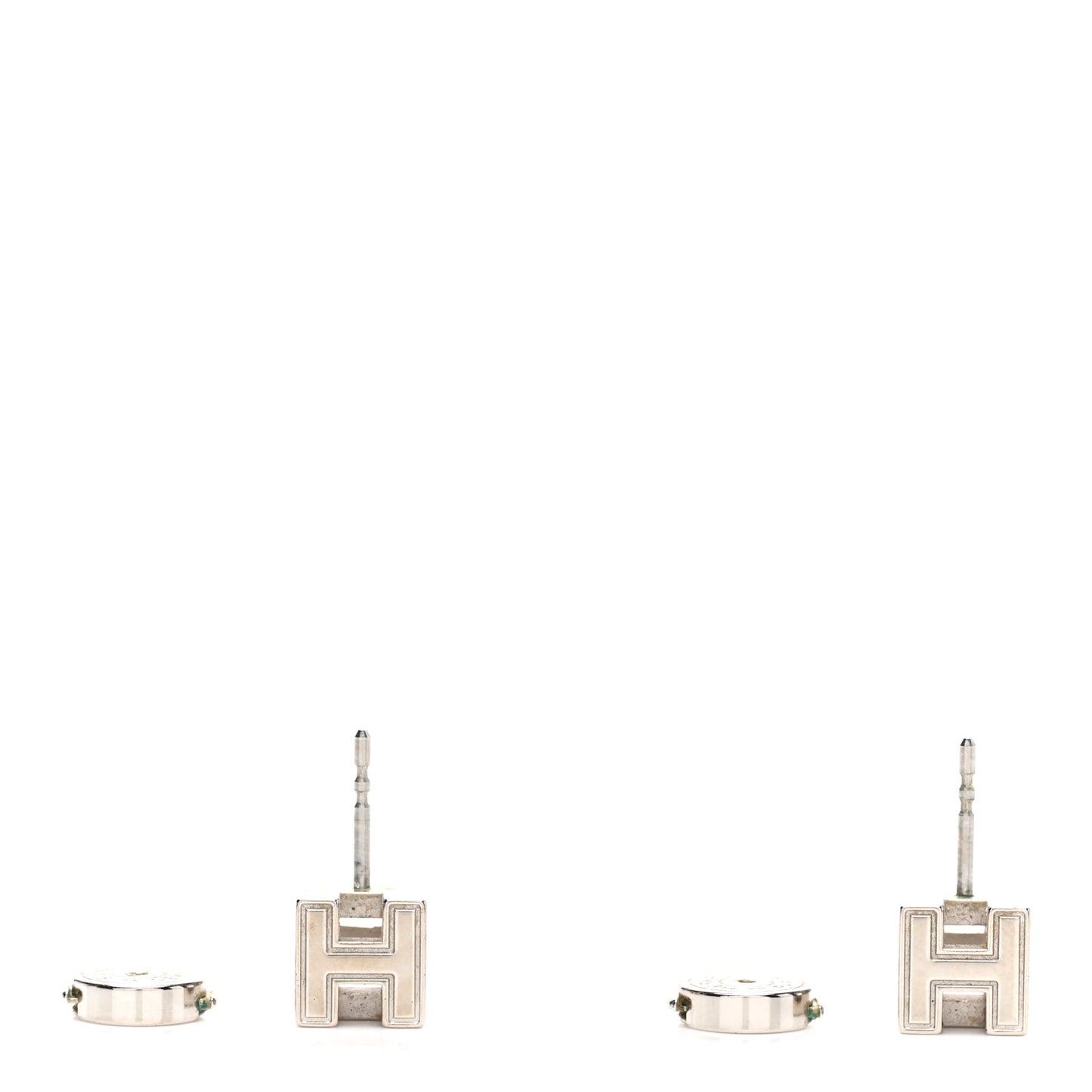 Palladium Lacquered Cage d'H Earrings Royal Blue