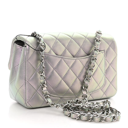 Chanel Iridescent Calfskin Quilted Mini Rectangular Flap Light Purple 3 of 10