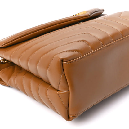 Saint Laurent Calfskin Y Quilted Monogram Medium Loulou Chain Satchel Dark Natural 11 of 13