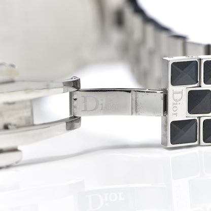 Christian Dior Stainless Steel Diamond Sapphire 33mm Christal Quartz Watch Black 7 of 7