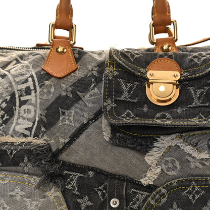 Louis Vuitton Denim Patchwork Speedy 30 Grey 7 of 13