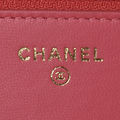Chanel Lambskin Quilted Trendy CC Wallet On Chain WOC Bright Pink 8 of 13