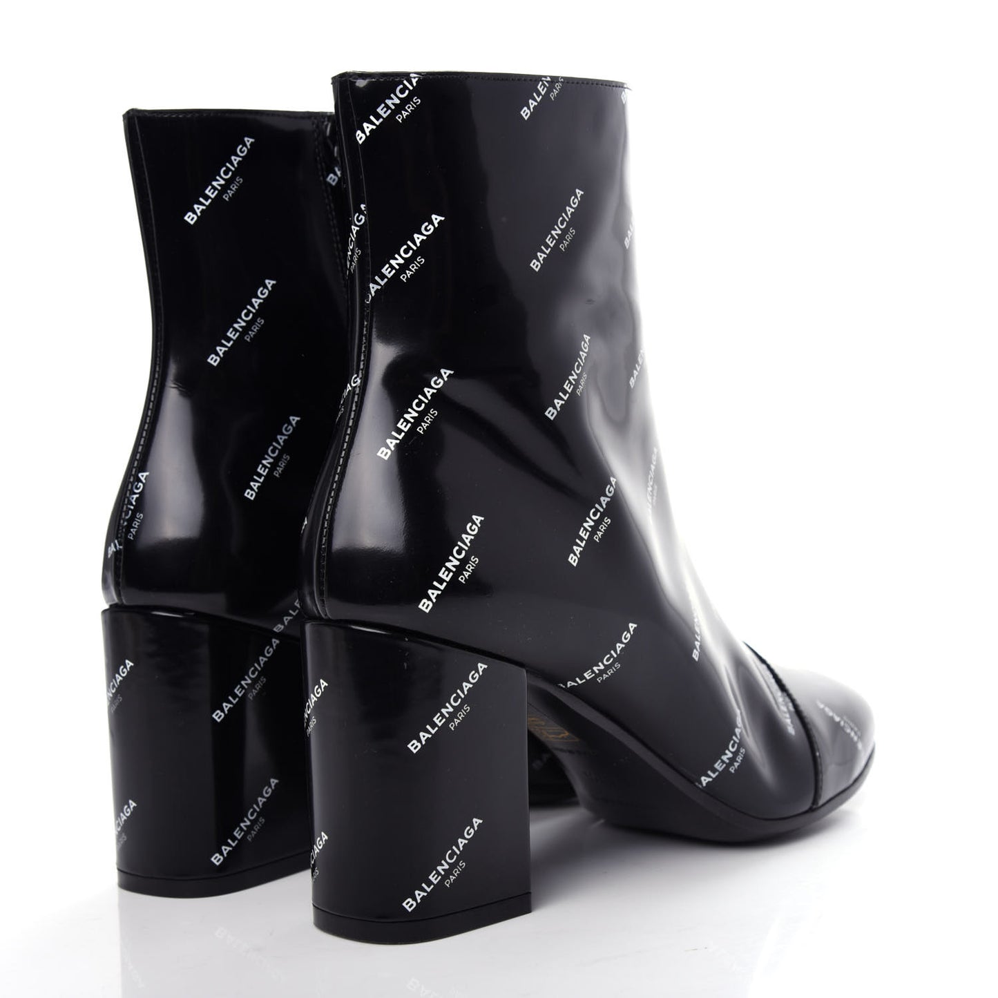Patent Allover Logo Ankle Boots 37.5 Black