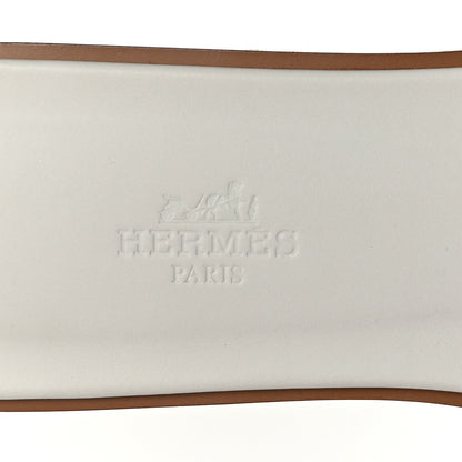 Hermes Box Calfskin Oran Sandals 39 White 8 of 8
