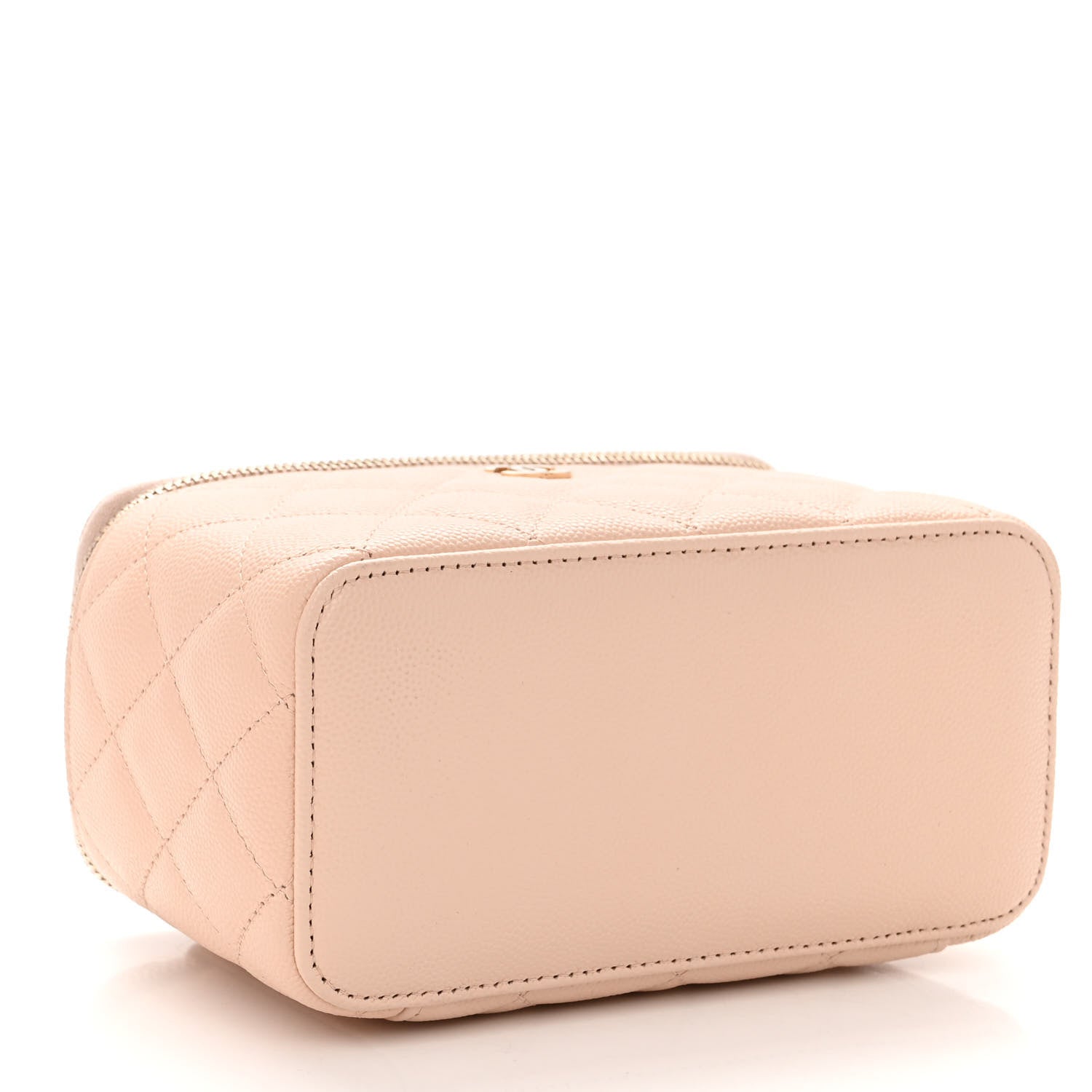 Chanel Caviar Quilted Small Vanity Case With Chain Light Beige 4 of 5