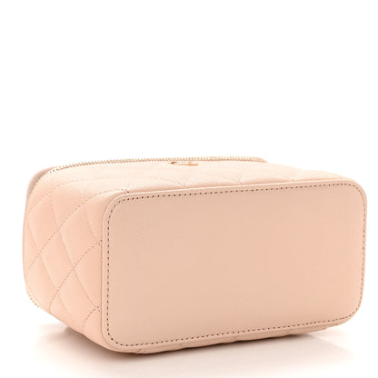 Chanel Caviar Quilted Small Vanity Case With Chain Light Beige 4 of 5