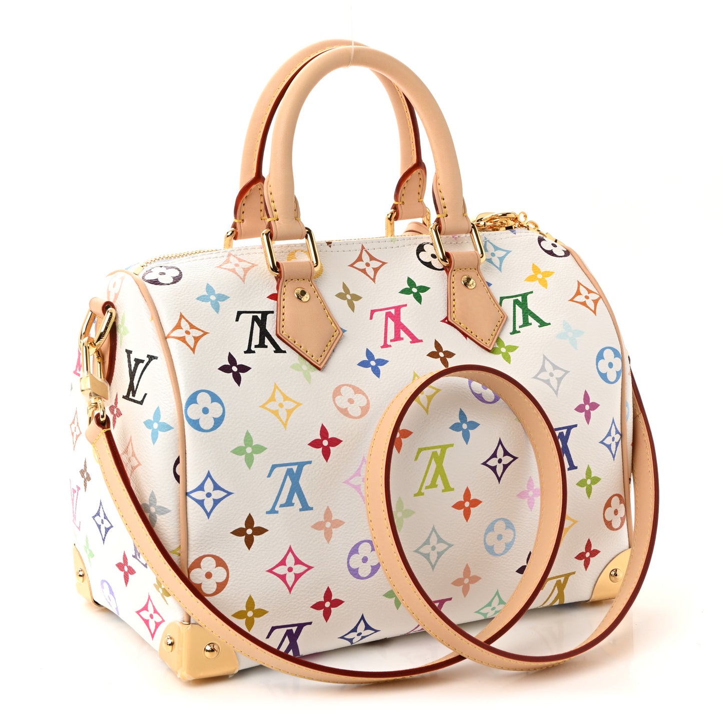 LV X TM Monogram Multicolor Speedy Bandouliere 25 White