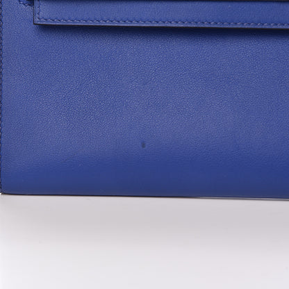 Hermes Swift Kelly Cut Clutch Pochette Bleu Electrique 24 of 26