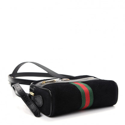 Gucci Suede Patent Web Mini Ophidia Shoulder Bag Black 4 of 9