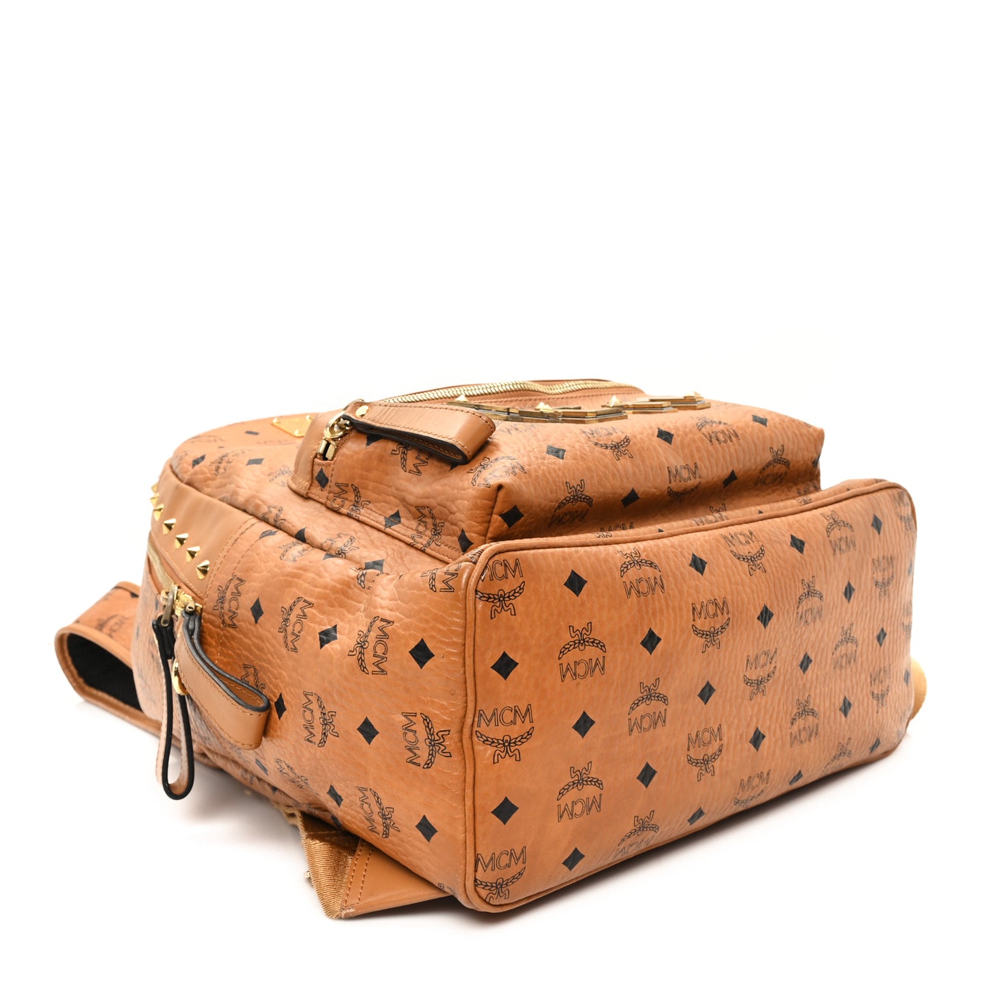 Visetos Studded Medium Stark M Logo Collection Backpack Cognac