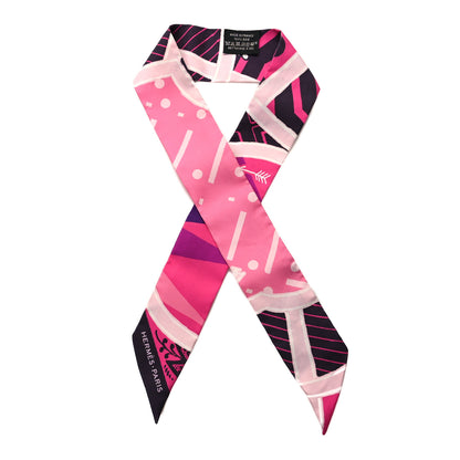 Hermes Silk Jeu de Soie Uniforme Twilly Rose Vif Black Rose 1 of 5