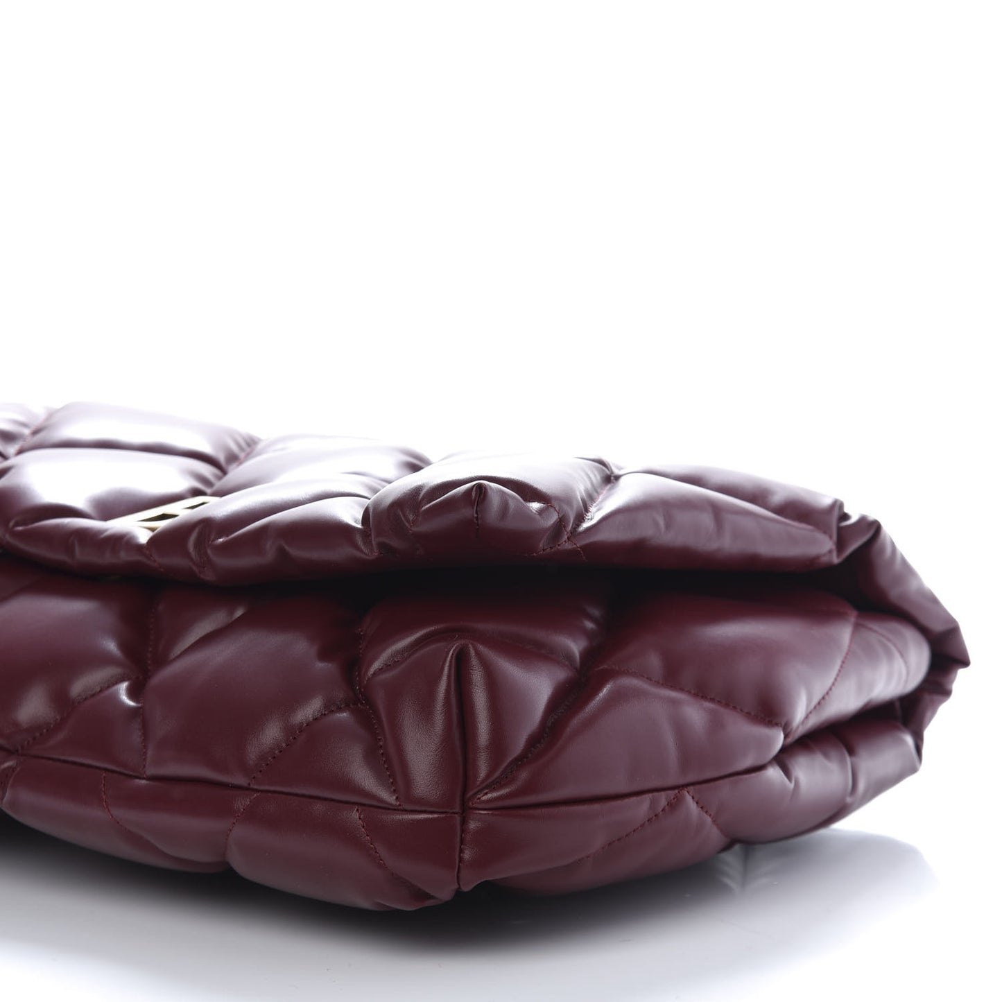 Nappa Calfskin Quilted Touch B Clutch Bag Dark Red