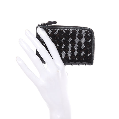 Bottega Veneta Patent Watersnake Intrecciato Coin Purse Black 2 of 9