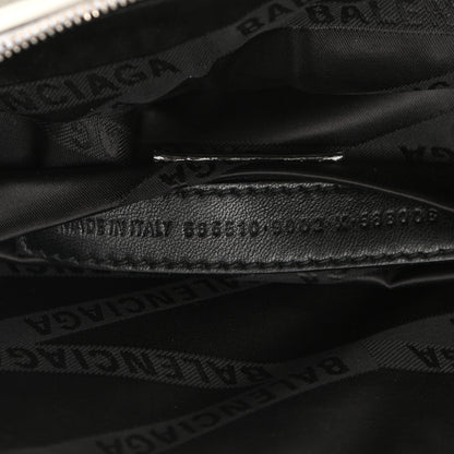 Balenciaga Shiny Goatskin Allover Logo Embossed XXS Souvenir Belt Bag White 7 of 10