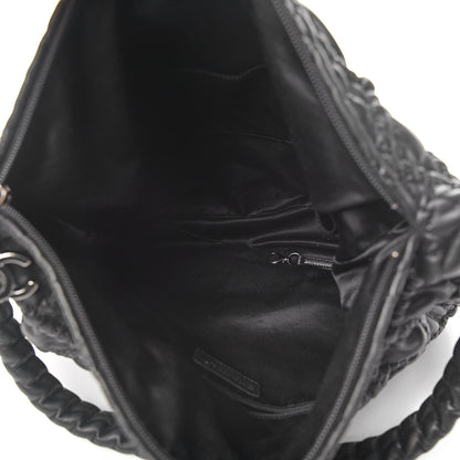 Chanel Quilted Lambskin Hidden Chain Hobo Black 5 of 10