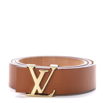 Louis Vuitton Calfskin 30mm LV Initiales Belt 80 32 Brown 1 of 5