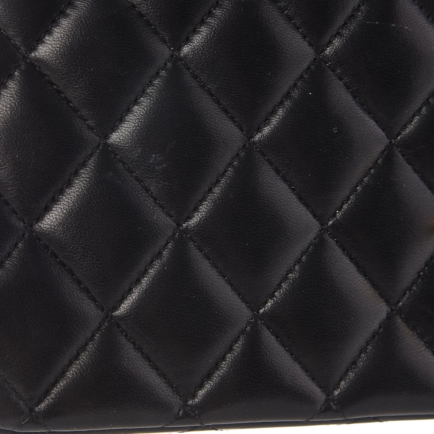 Lambskin Quilted Medium Double Flap Black