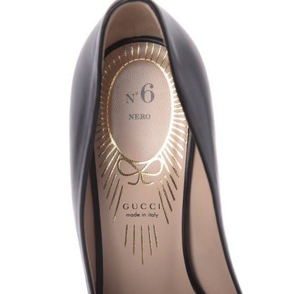 Gucci Nappa Bow High Heel Pumps 37.5 Black 6 of 9