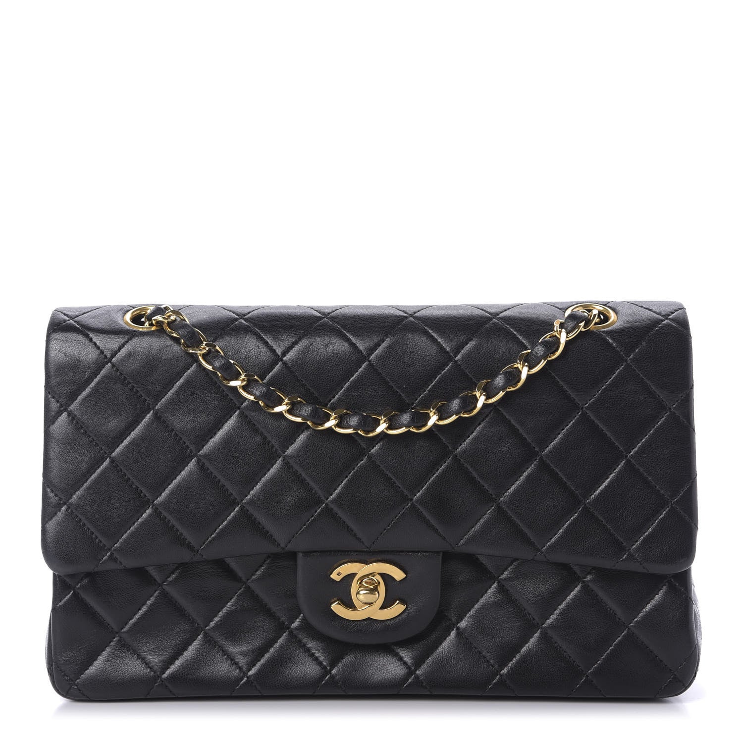 Chanel Lambskin Quilted Medium Double Flap Black 1 of 11