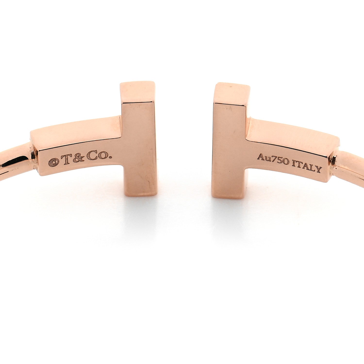 Tiffany 18K Rose Gold Mother of Pearl T Wire Bracelet 4 of 5