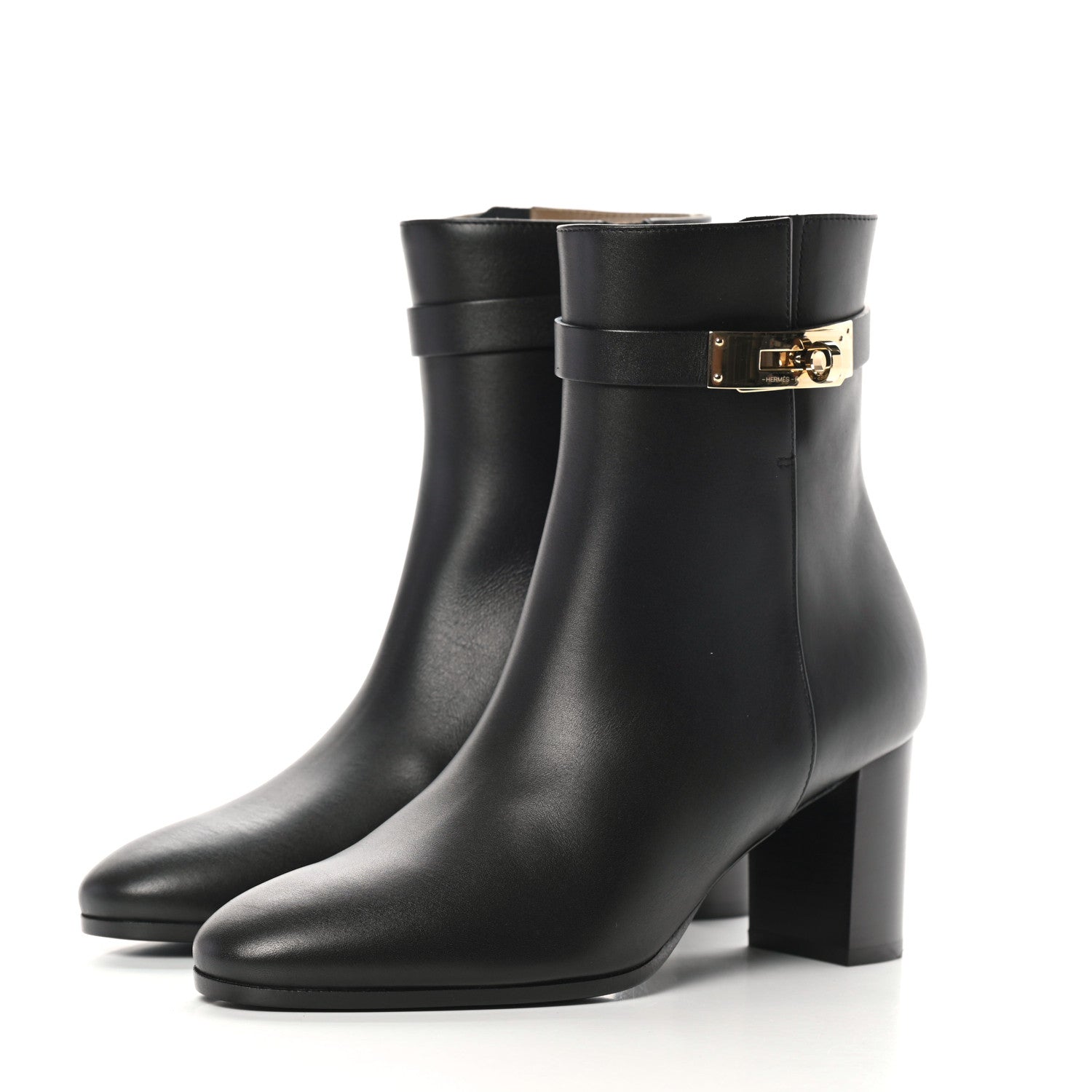 Hermes Calfskin Saint Germain Ankle Boots 37 Black 3 of 9