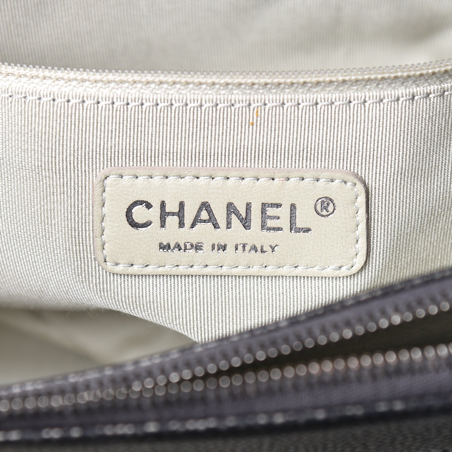 Chanel Metallic Caviar Quilted CC Tote Dark Silver 6 of 19