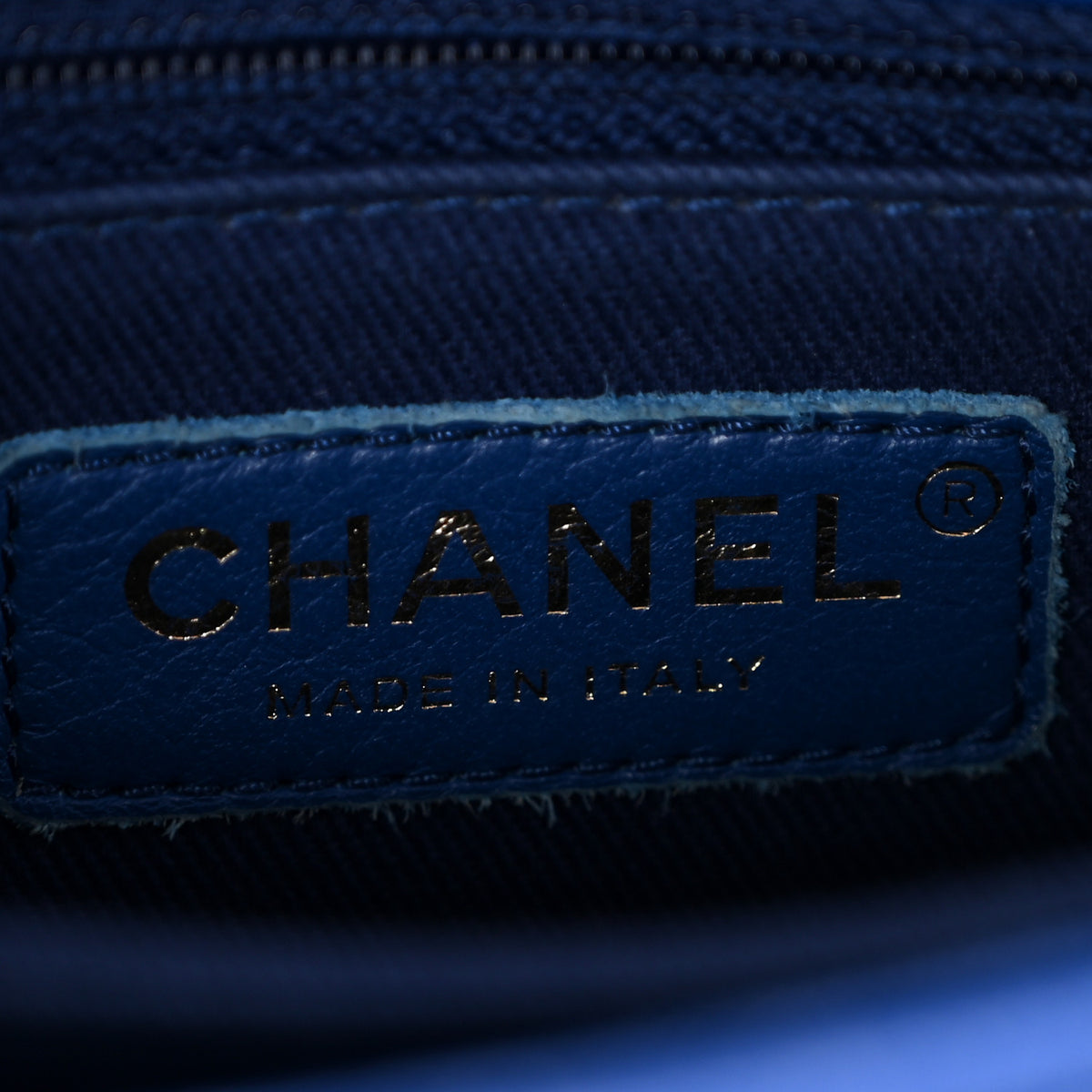 Chanel Caviar Chevron Quilted Mini Coco Handle Flap Blue 6 of 10