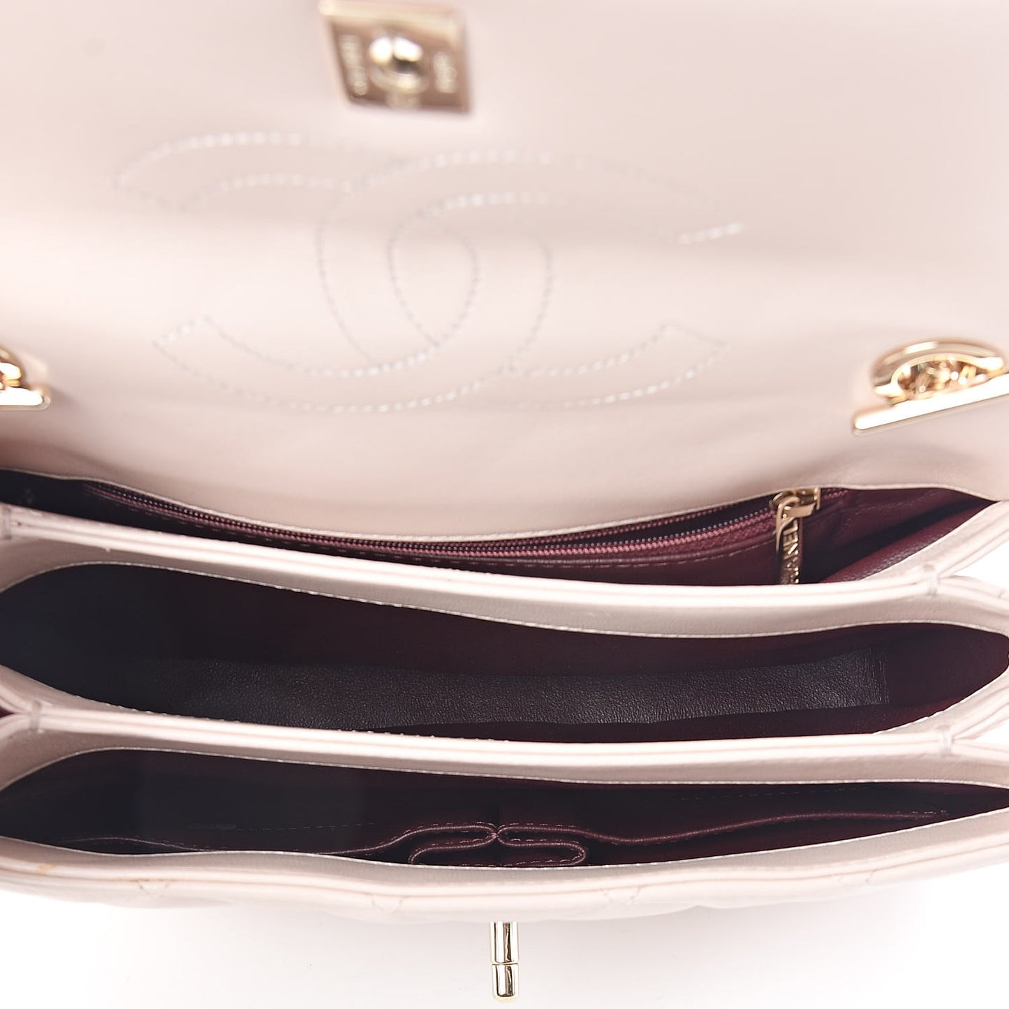 Lambskin Quilted Small Trendy CC Flap Dual Handle Bag Light Pink
