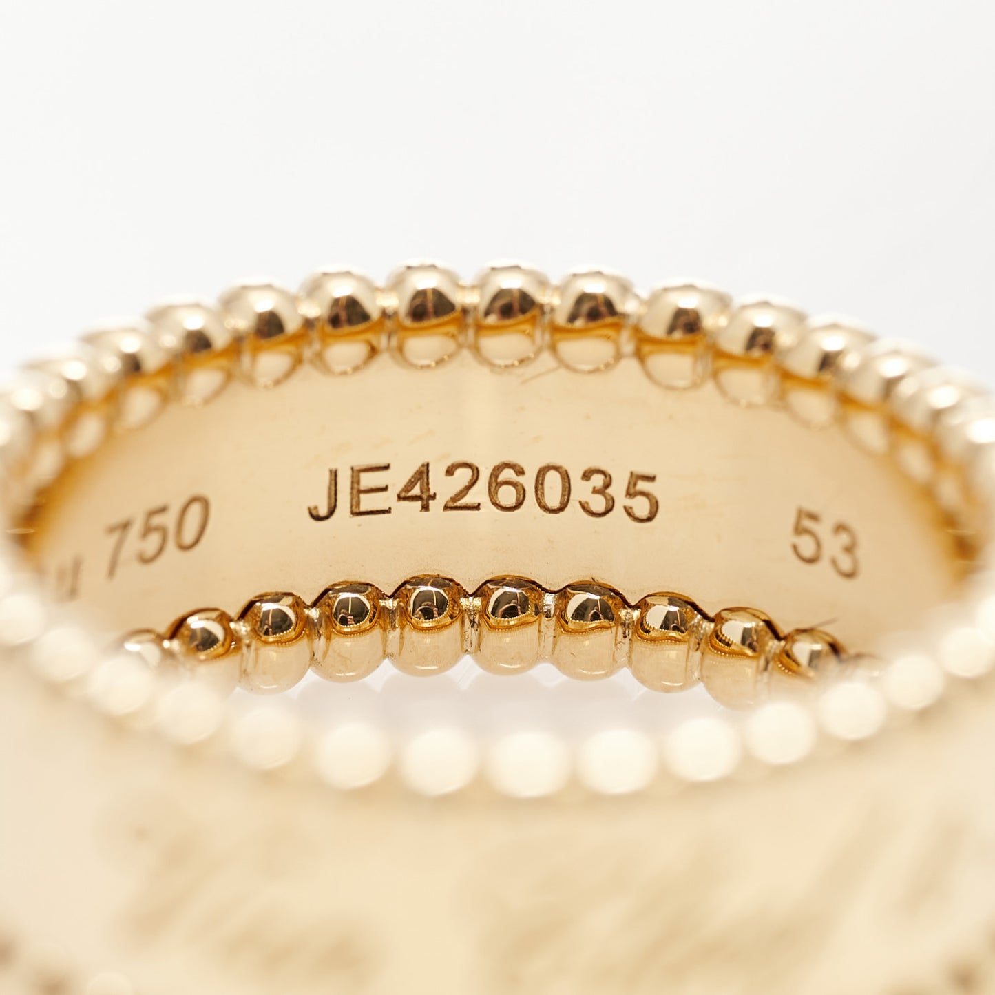 18K Yellow Gold Perlee Signature Ring 53 6.25