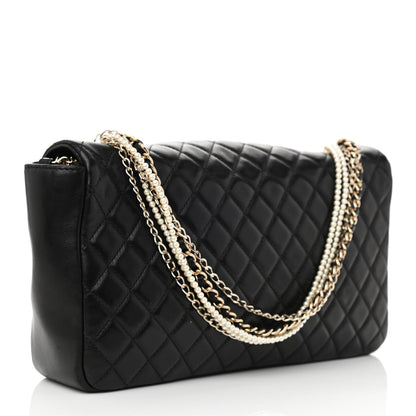 Chanel Lambskin Quilted Medium Westminster Pearl Flap Black 3 of 10