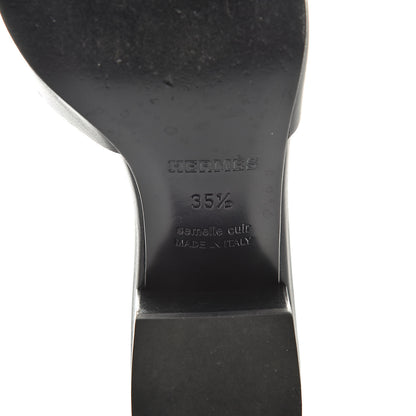 Hermes Calfskin Mona Sandals 35.5 Black 6 of 11