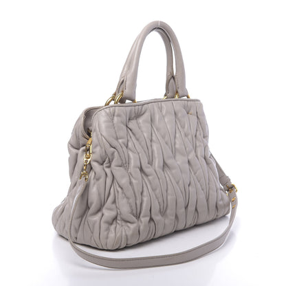 Miu Miu Nappa Matelasse Bauletto Top Handle Bowler Pomice 3 of 24