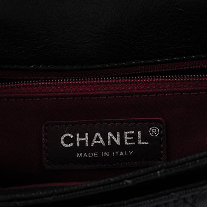 Chanel Shiny Goatskin Quilted Small Double Carry Waist Chain Flap Black 8 of 9