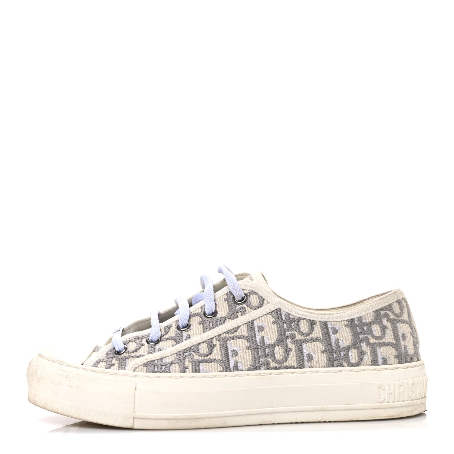 Christian Dior Canvas Oblique Walk'N'Dior Low Top Sneakers 38 Grey