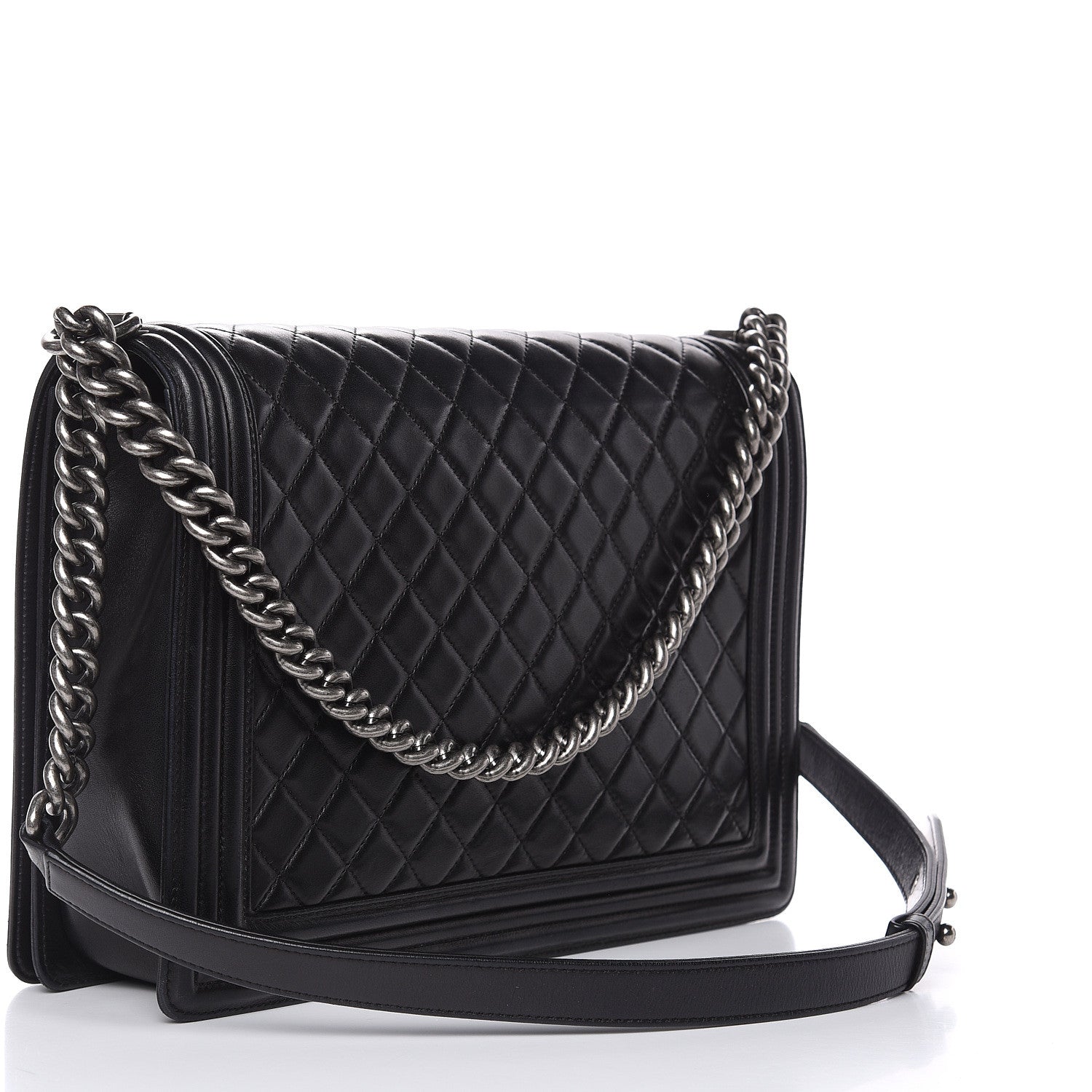Chanel Lambskin Quilted Large Boy Flap Black 3 of 15