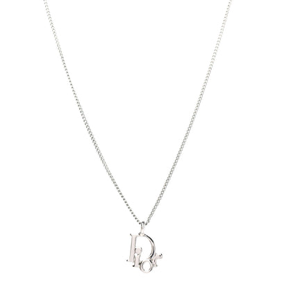 Christian Dior Metal Logo Necklace Silver 1 of 4