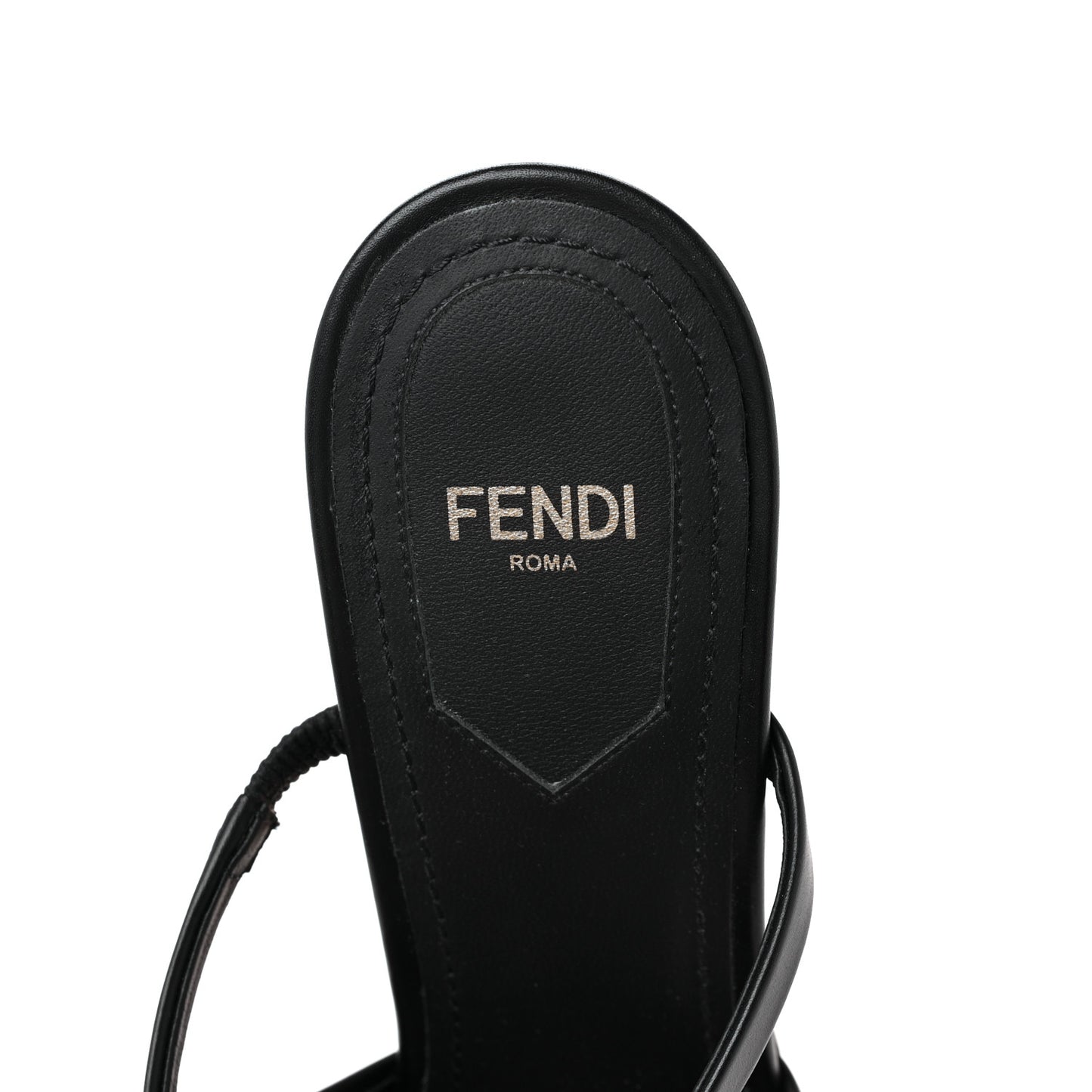 Calfskin Fendi First 95mm Slide Sandals 38 Black