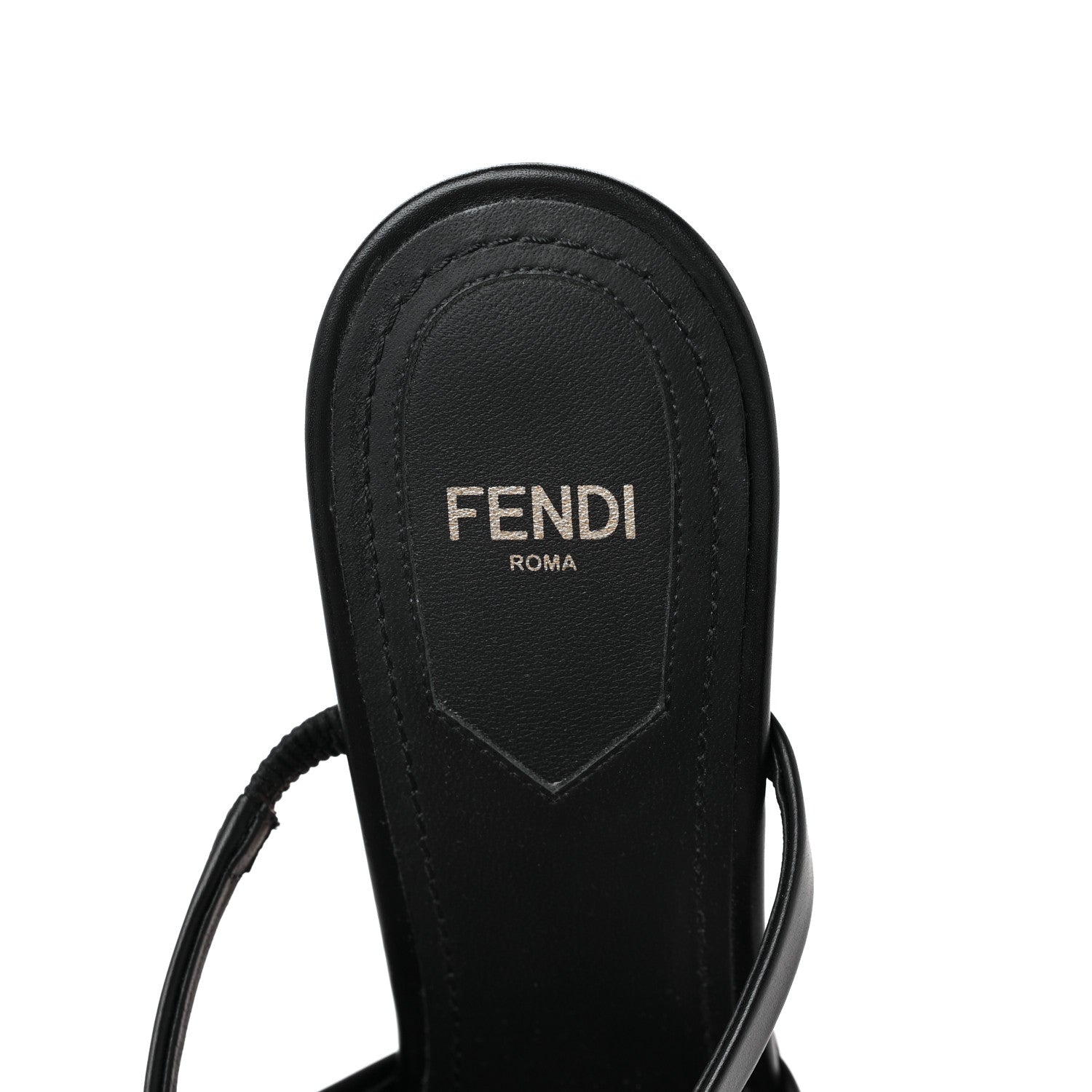 Fendi Calfskin Fendi First 95mm Slide Sandals 38 Black 7 of 10