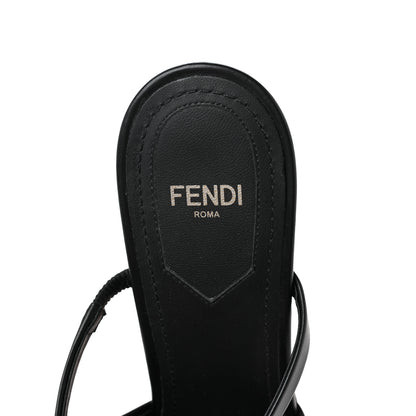 Fendi Calfskin Fendi First 95mm Slide Sandals 38 Black 7 of 10