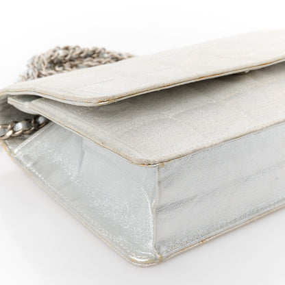 Chanel Nylon Travel Wallet On Chain WOC Metallic Silver 16 of 16