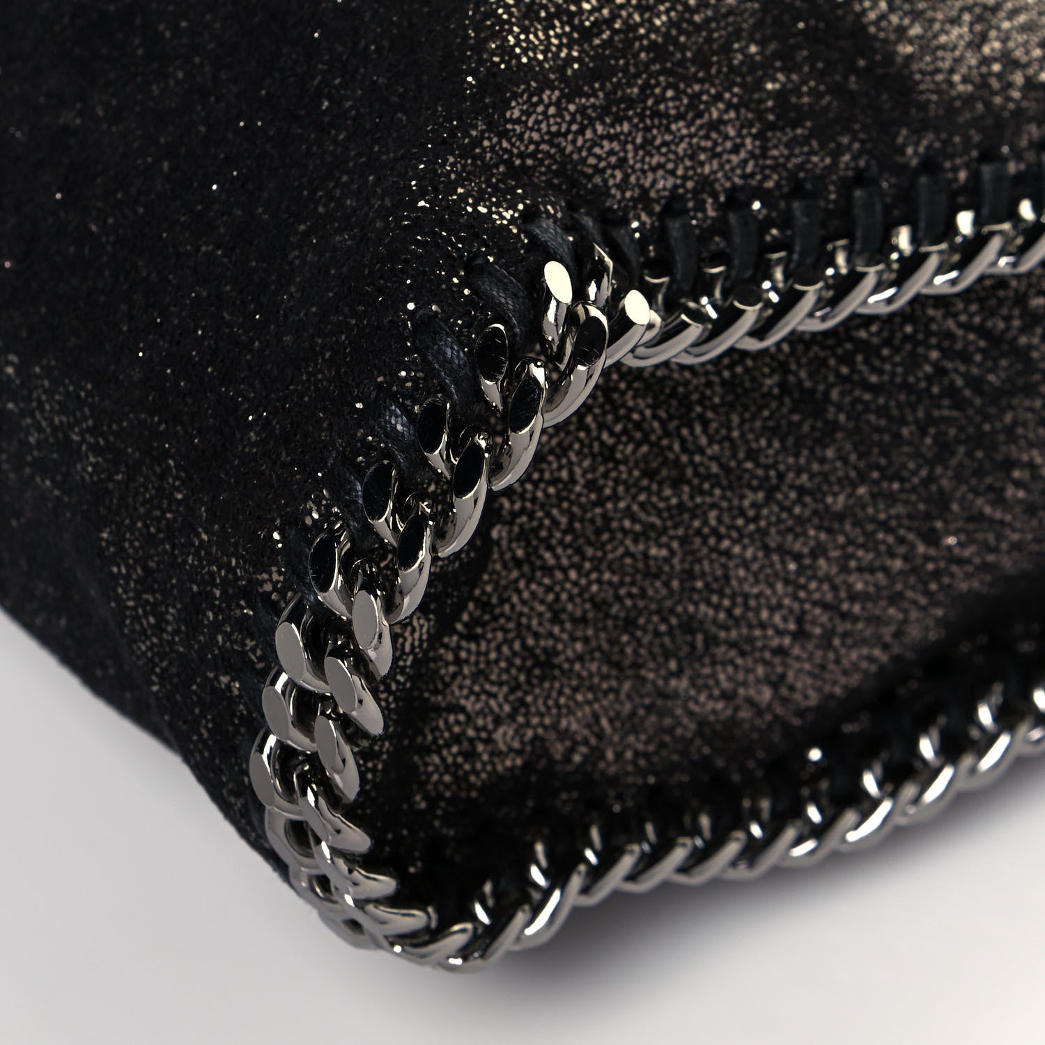 Stella McCartney Metallic Shaggy Deer Falabella Fold Over Tote Black 11 of 13