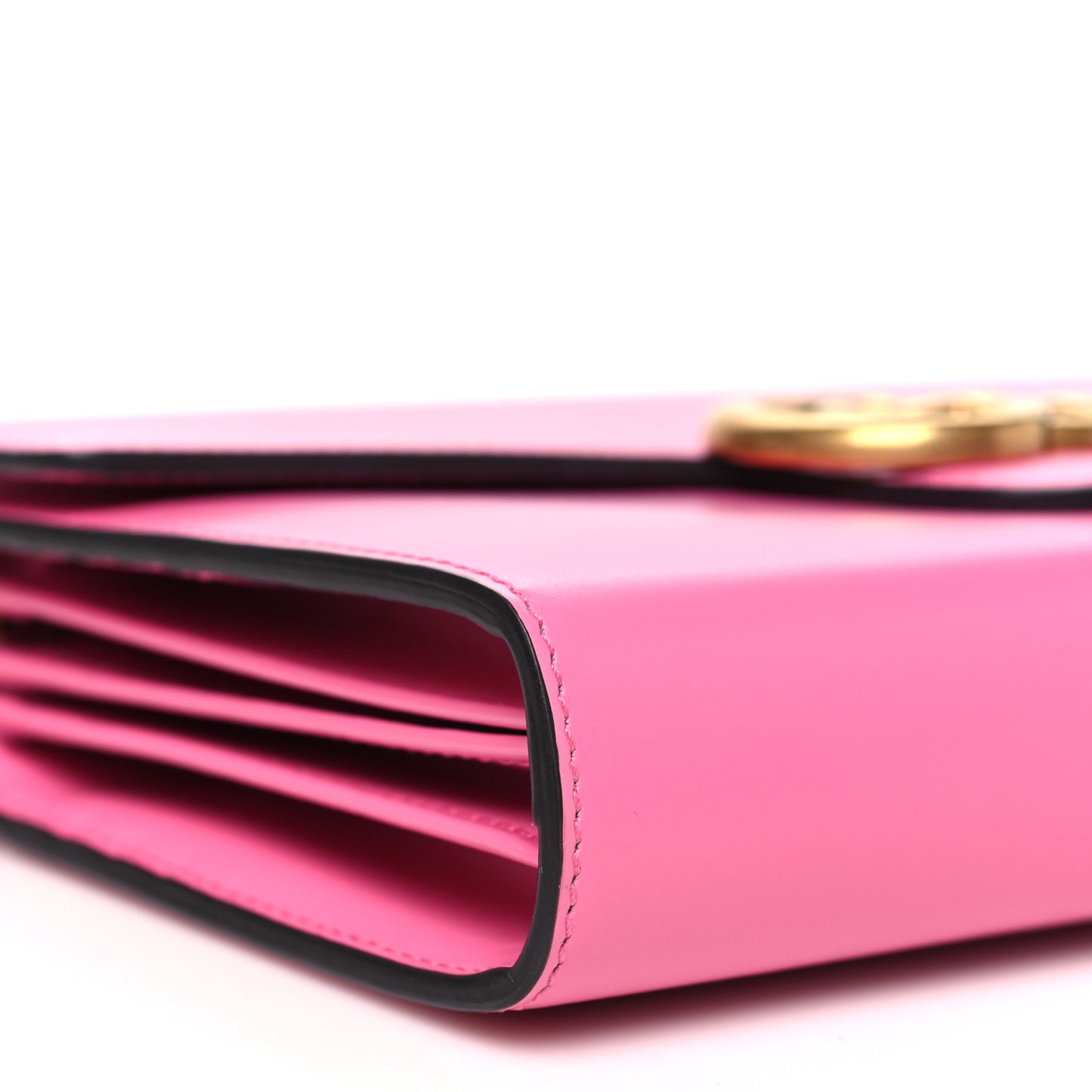 Smooth Calfskin GG Marmont Chain Wallet Pink Tropical Flower