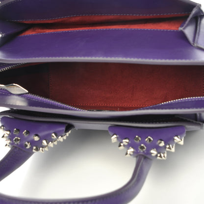 Christian Louboutin Grained Calfskin Studded Small Eloise Satchel Purple 5 of 7