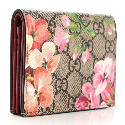 Gucci GG Supreme Monogram Blooms Card Case Beige Multicolor Dry Rose 3 of 7