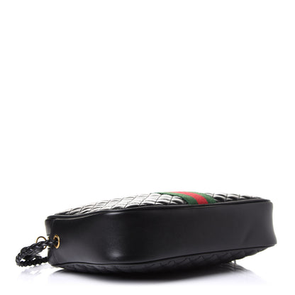 Gucci Calfskin Web Trapuntata Small GG Shoulder Bag Black 4 of 11