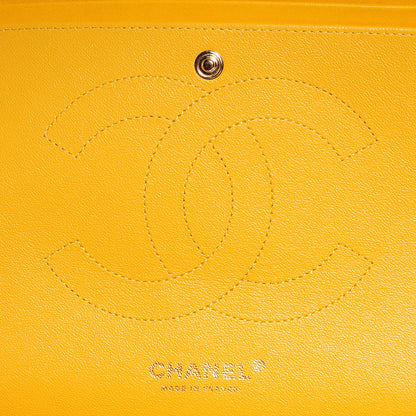 Chanel Lambskin Jumbo Double Flap Yellow 7 of 10