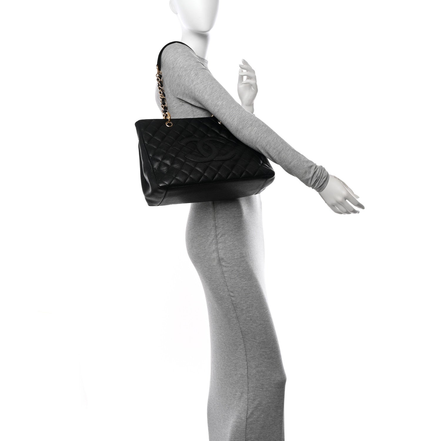 Chanel Caviar Quilted Grand Shopping Tote GST Black 2 of 10