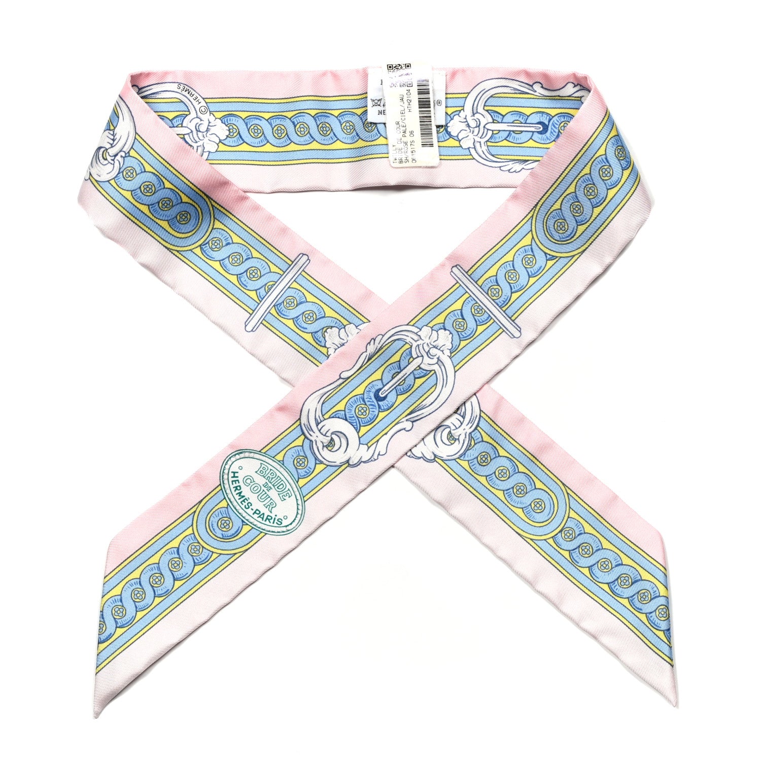 Hermes Silk Bride De Cour Twilly Rose Pale Ciel 2 of 3