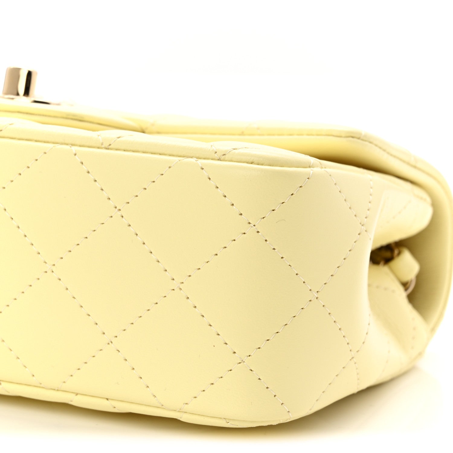 Chanel Lambskin Quilted Mini Rectangular Flap Light Yellow 10 of 10